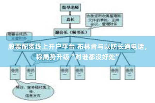 股票配资线上开户平台 布林肯与以防长通电话，称局势升级“对谁都没好处”