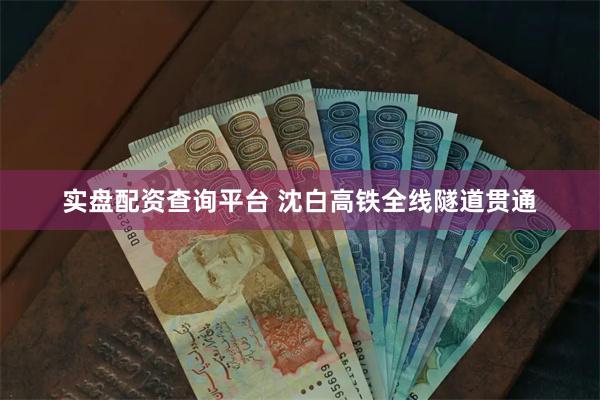 实盘配资查询平台 沈白高铁全线隧道贯通