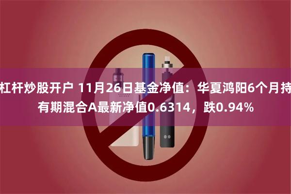 杠杆炒股开户 11月26日基金净值：华夏鸿阳6个月持有期混合A最新净值0.6314，跌0.94%